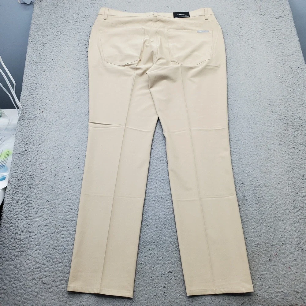 Dunning Golf Chino Pants Mens 36/32 Tan Performance Stretch Quick Dry D7S21P068